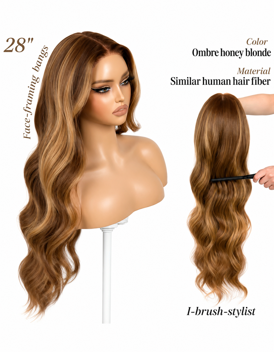 Body Wave Lace Front Wig human blend wig